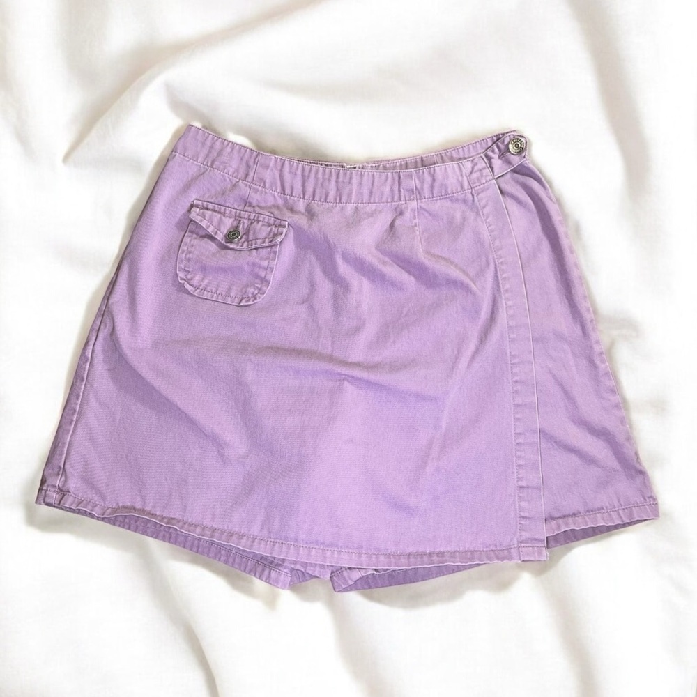 Vintage Y2k 90s skort skirt purple lavender wrap girlcore women size 10